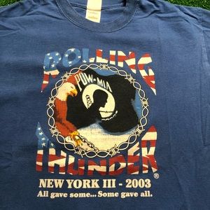 Vintage Rolling thunder Blue T shirt Y2K